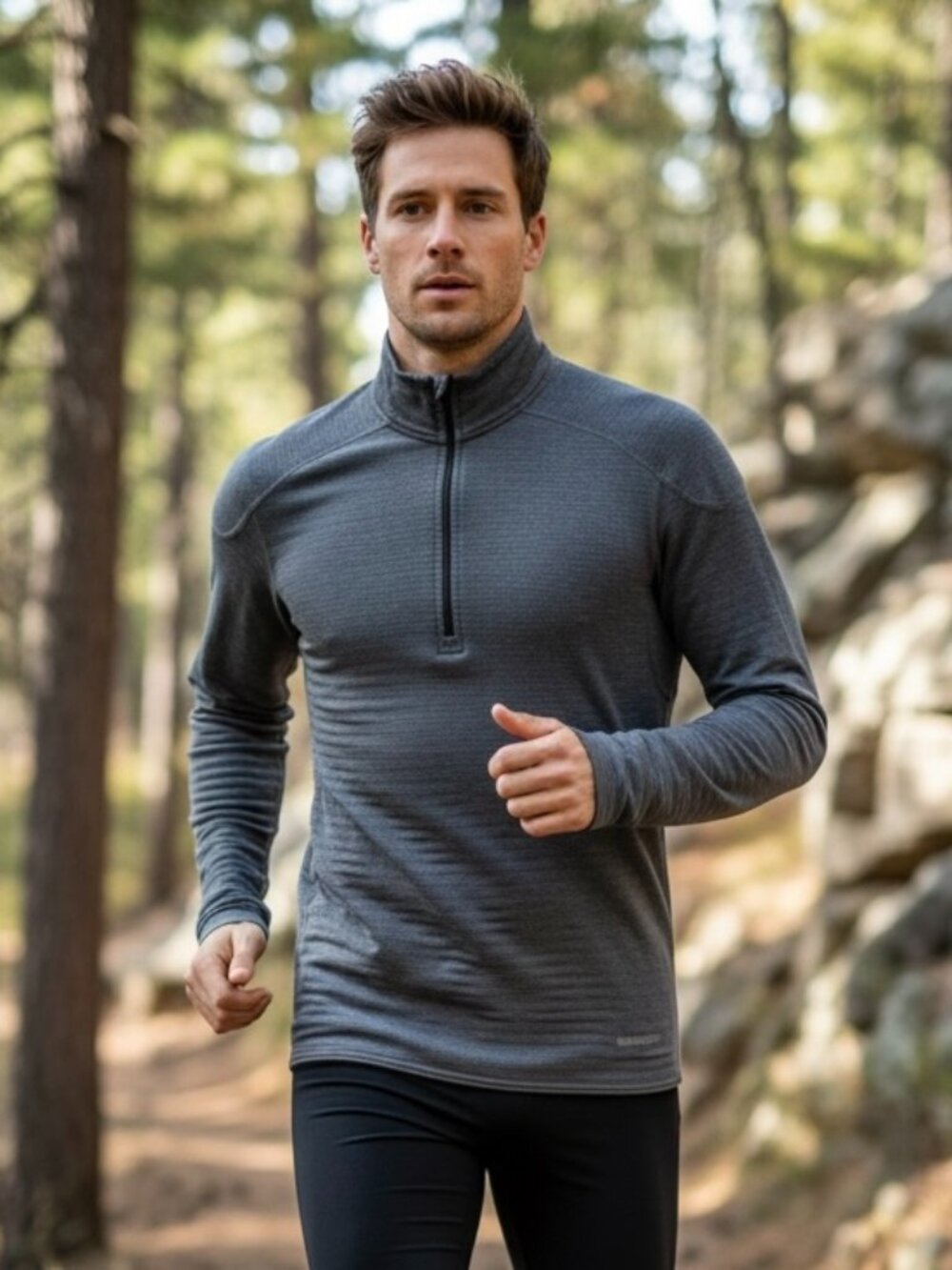 Patagonia R1 1/4-Zip Pullover Polartec Power Dry Gray Men's M